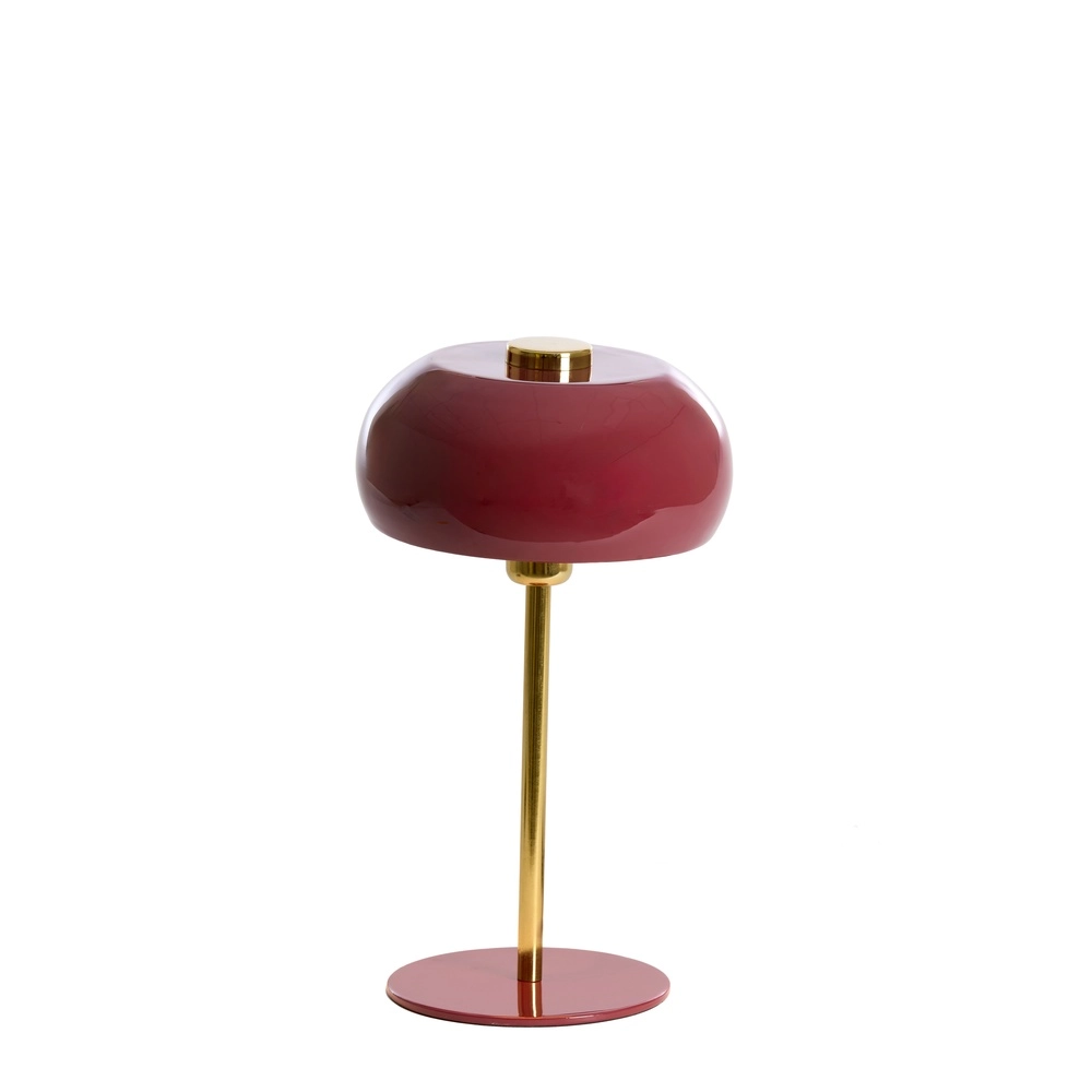 Table lamp Surin Ø 23cm - gloss burgundy with gold Light & Living 8717807743444