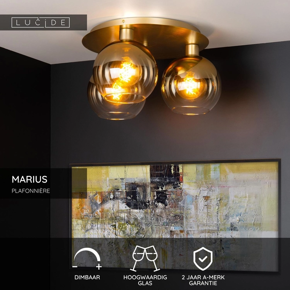 Ceiling lamp Marius 3-light gold Lucide 5411212740991