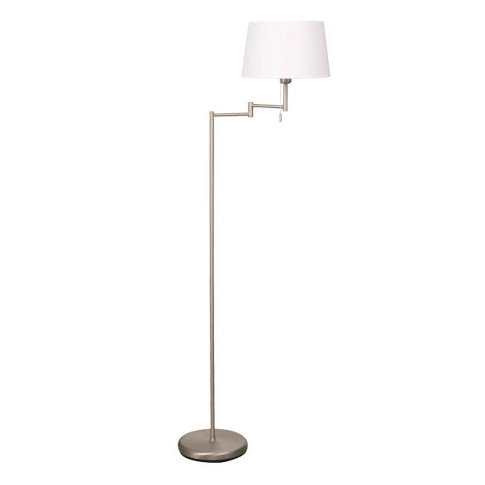 Floor lamp Mexlite 154cm metal grey with white shade