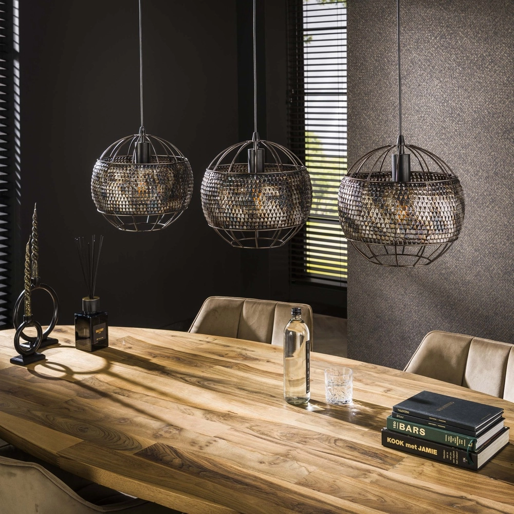 Scale look pendant lamp Armor 3x Ø 30cm Lyora 8716803512887