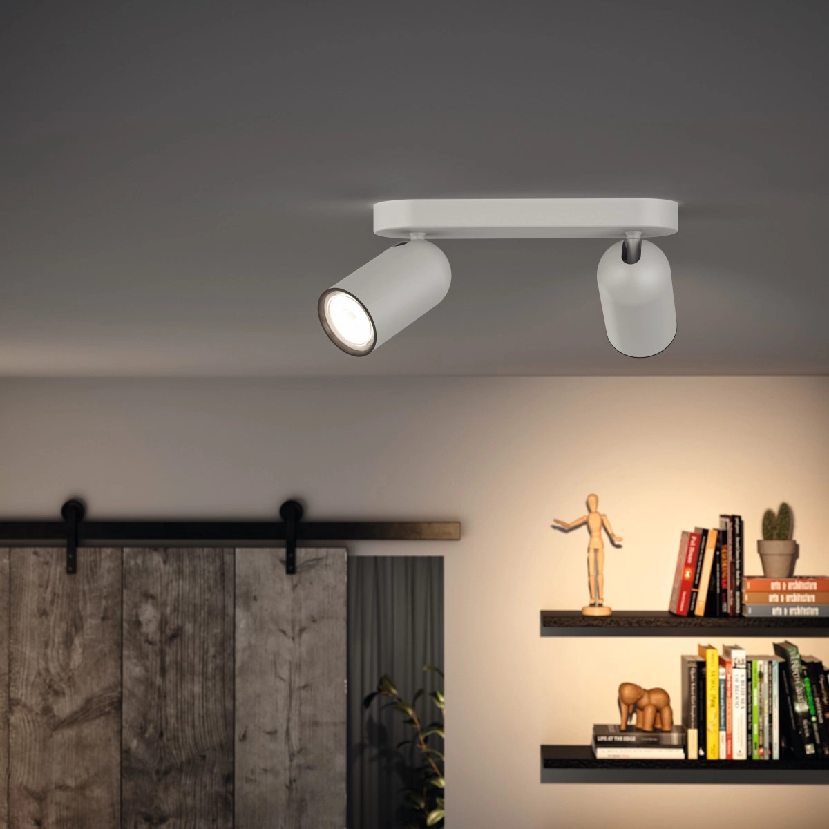 Surface-mounted spot Pongee 2-light white Philips 8718696164792