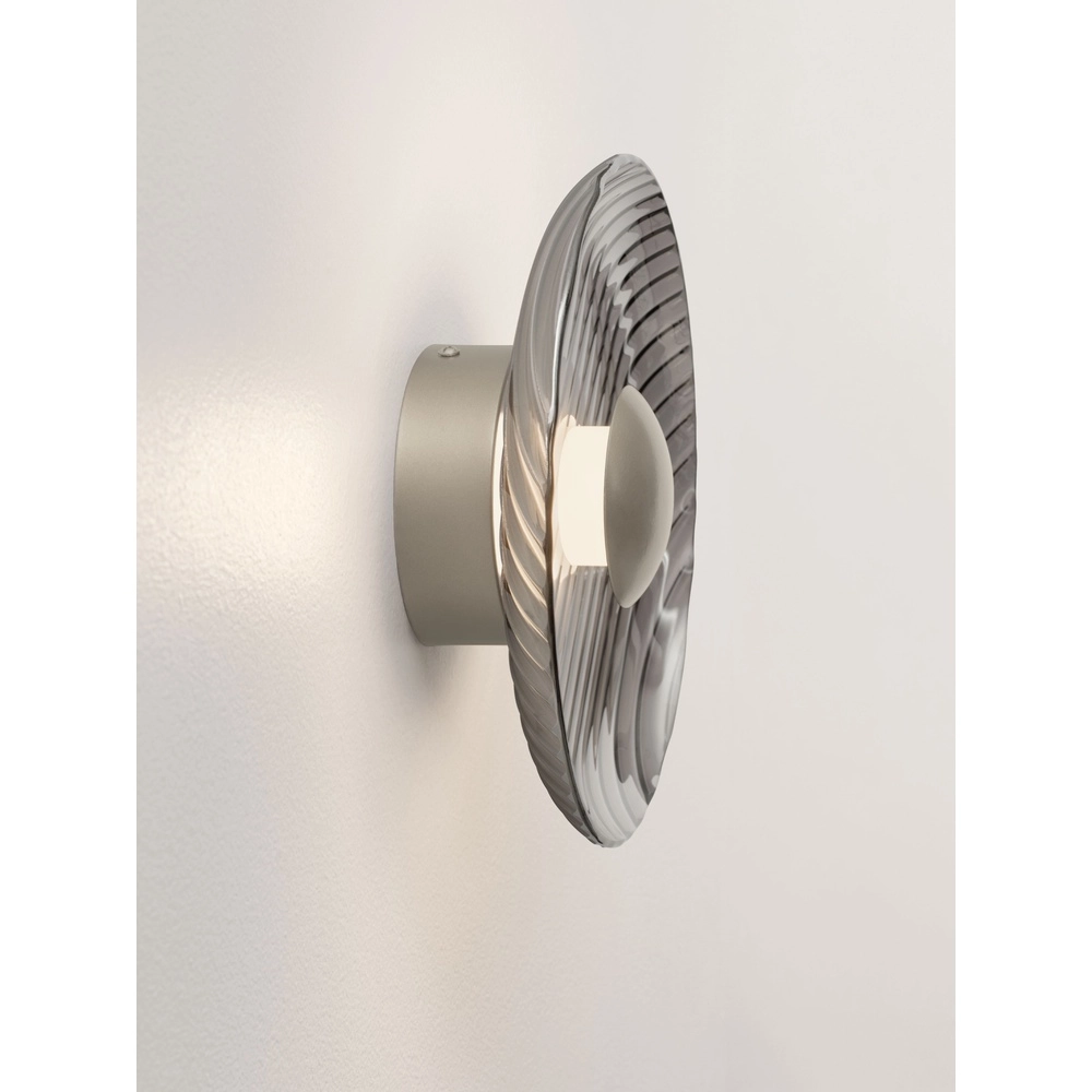 Wall lamp Lavina silver grey with smoke glass Ø 25cm Lyora 5212063501423