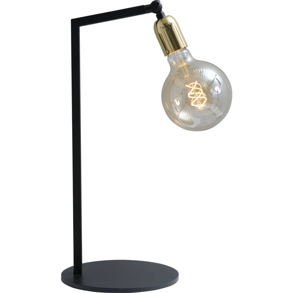 Black table lamp Tube with gold fitting Masterlight 8718121188706