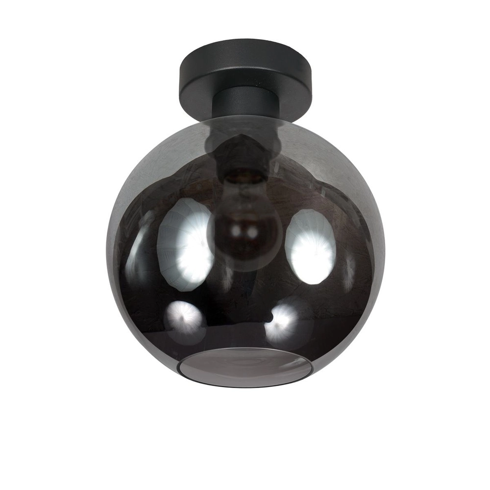 Ceiling lamp Bloeba ball smoke glass Ø 20cm