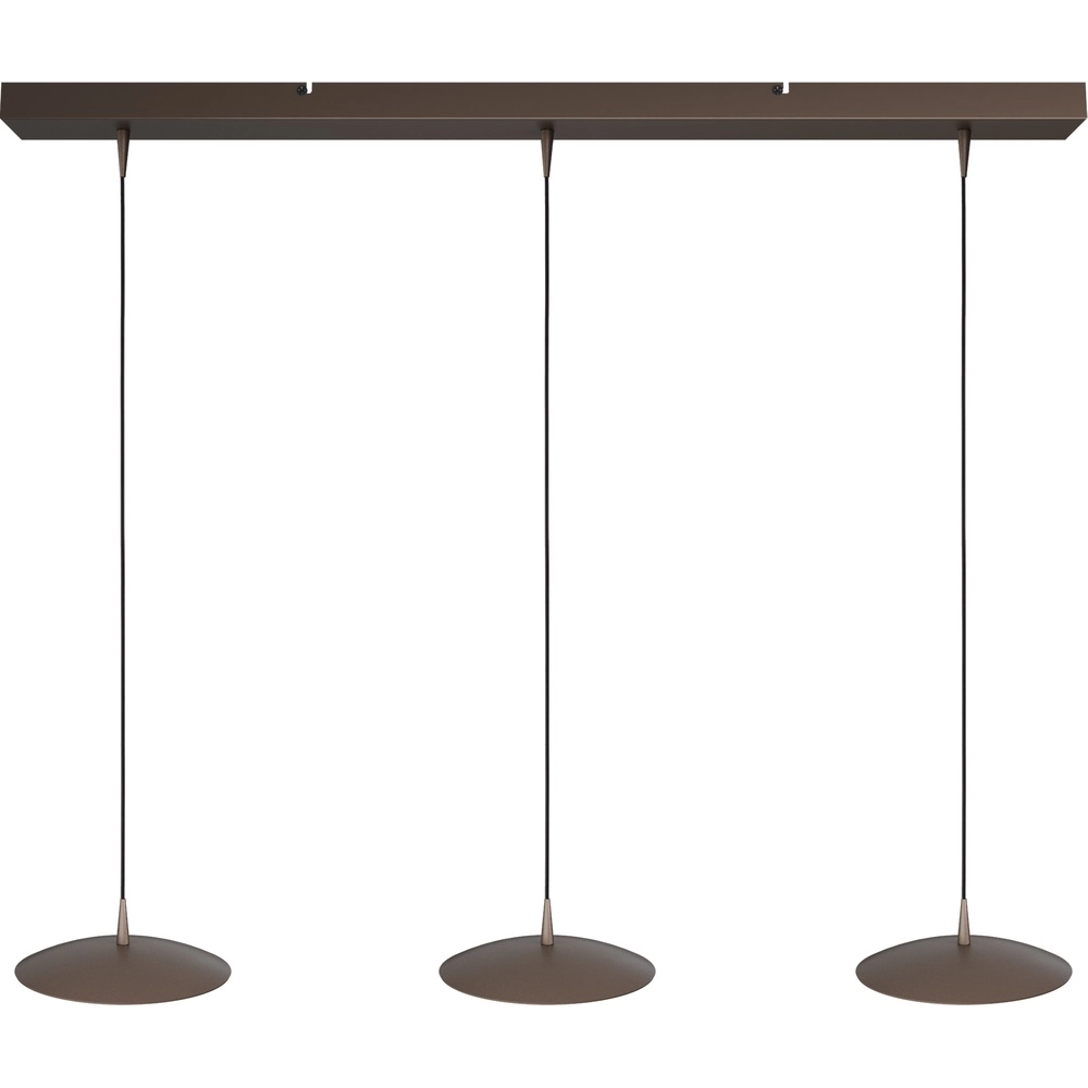 3-light pendant lamp Scala 100cm cocoa brown Ø 20cm