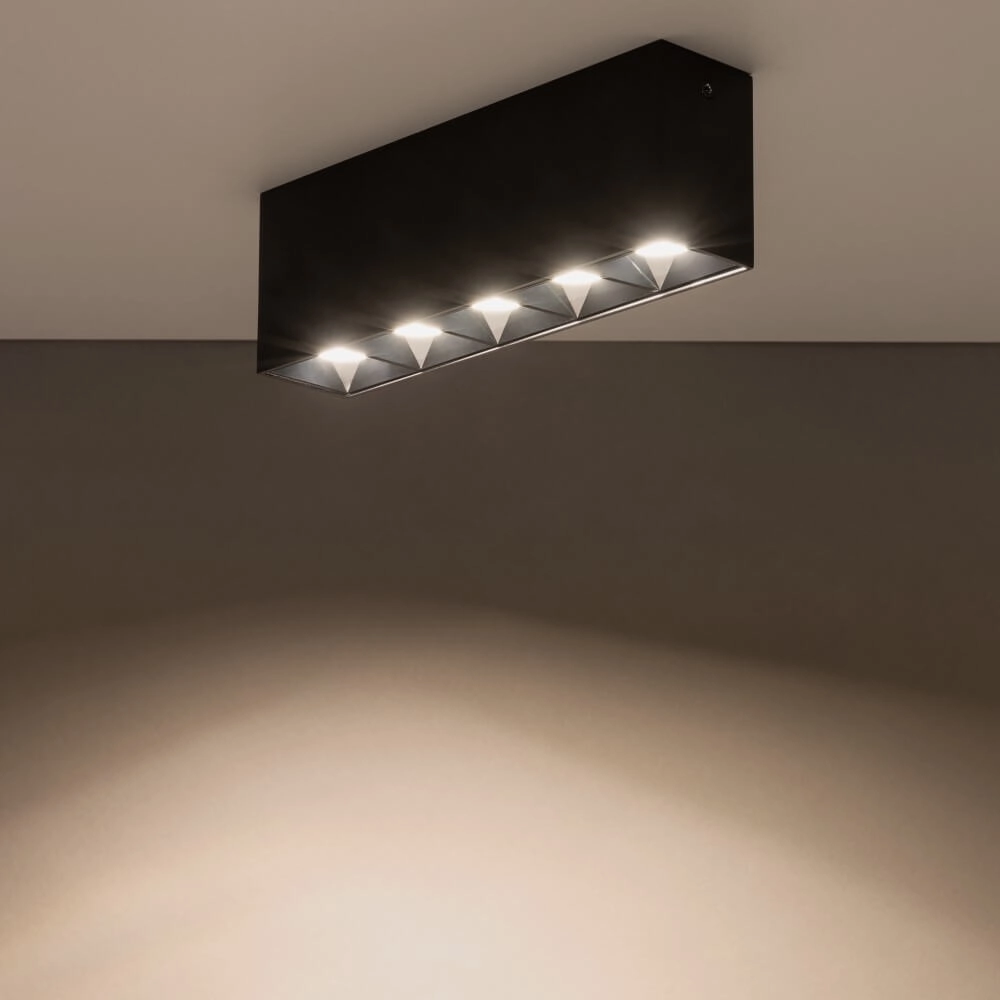 Black surface-mounted spotlight Midi Led 5x1 LEDs - 3000K Lyora 5903139100557