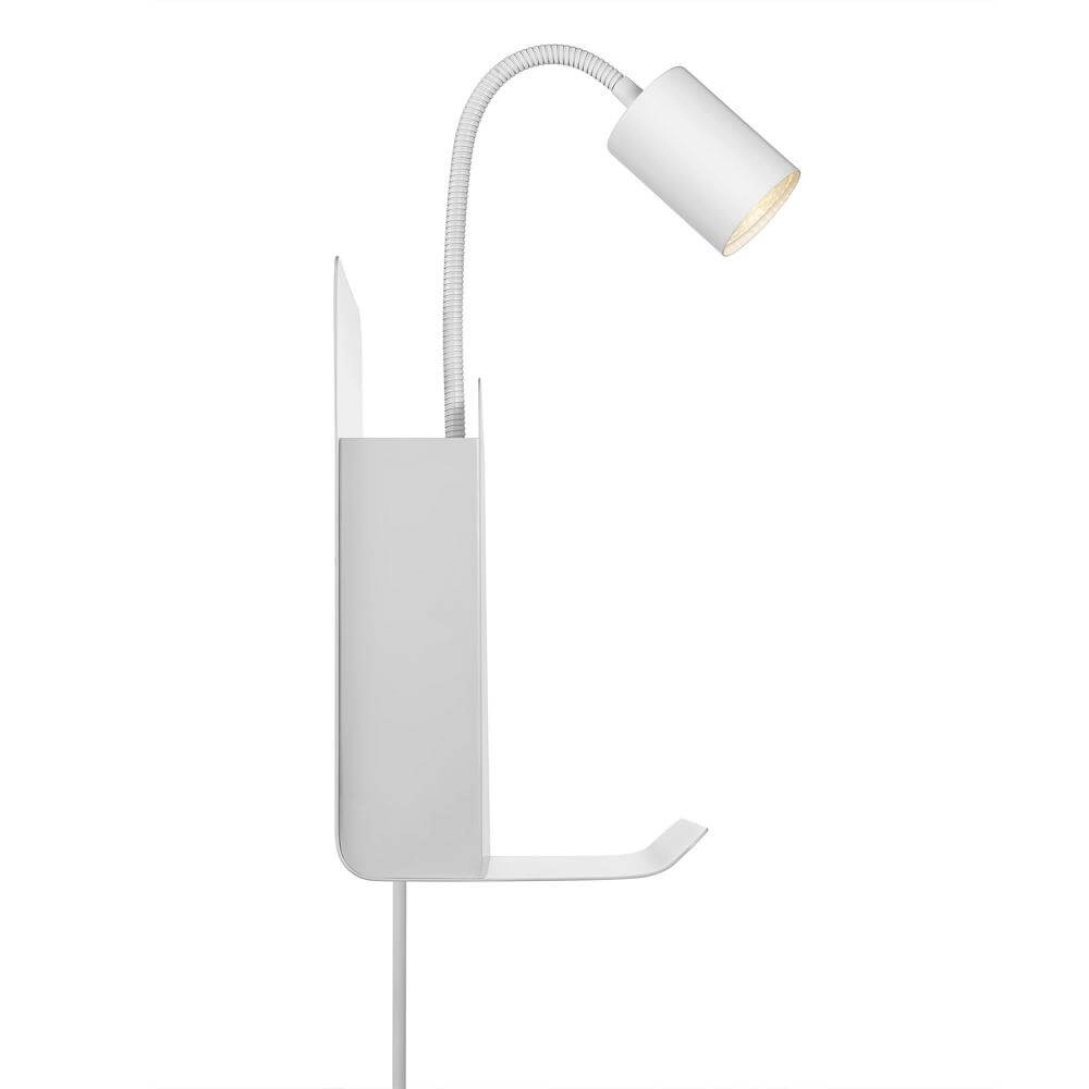 White wall lamp Roomi with USB connection