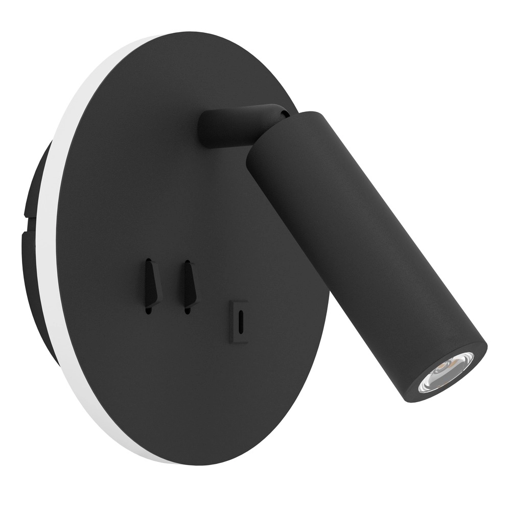 Bedside lamp Fanzarotta 1 black round