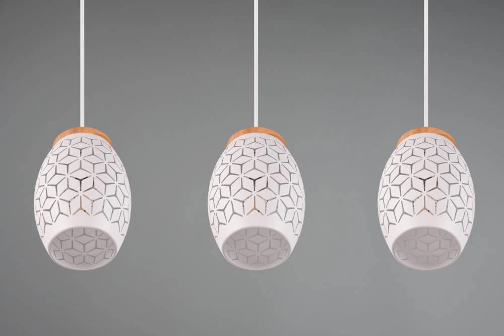 White pendant lamp Bidar 3-light Trio 4017807574920