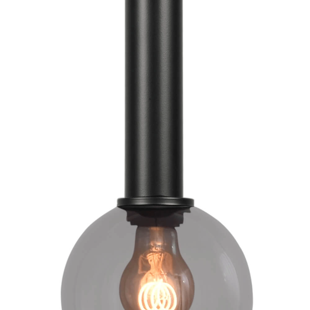 Hanging lamp Ø 15cm Bella 2 Black with smoke glass Masterlight 8718121334271