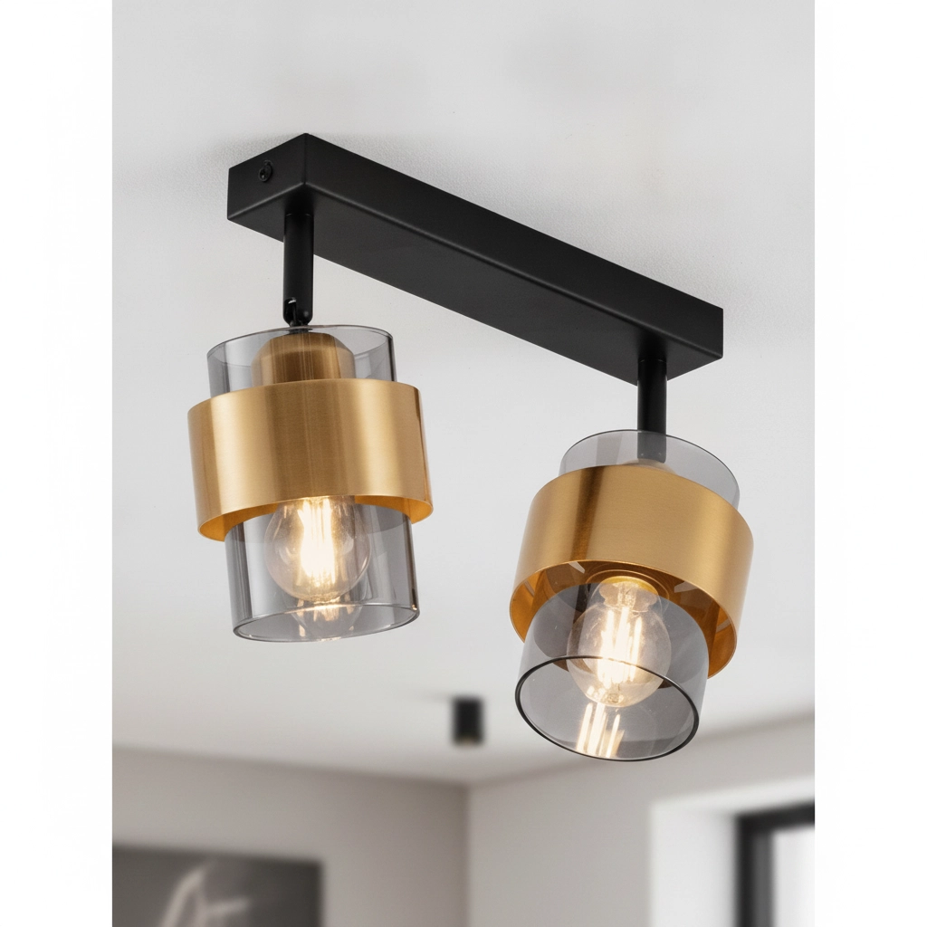 Ceiling lamp Sianna 2-light black with gold