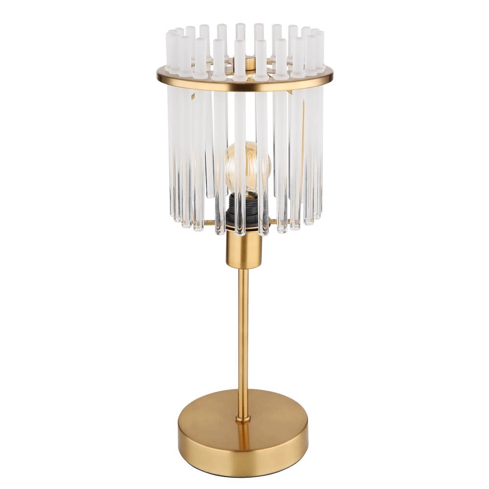 Golden table lamp Gorley with glass Ø 15cm Globo 9007371449811
