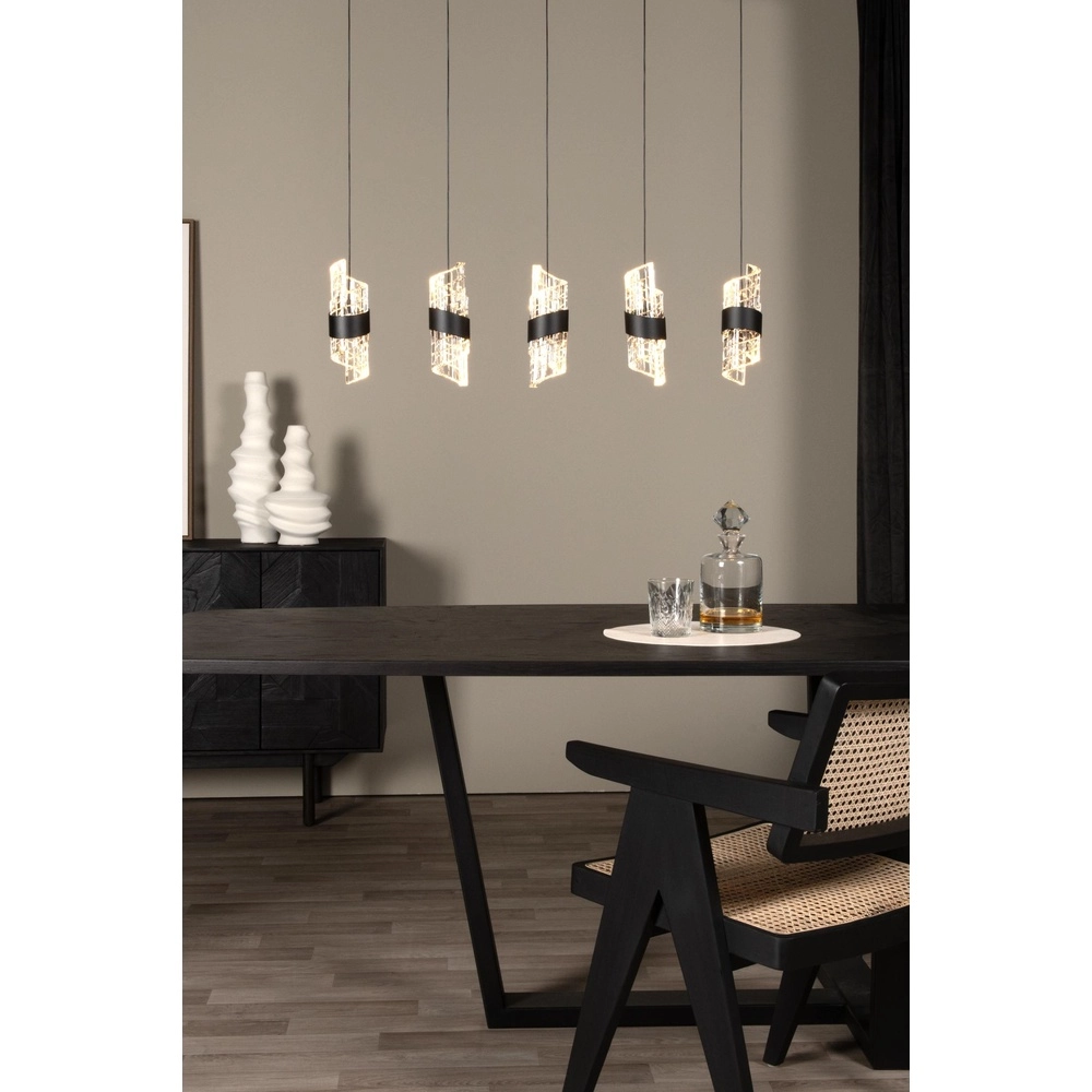Design pendant lamp Kligande 5-light black straight Lucide 5411212134653