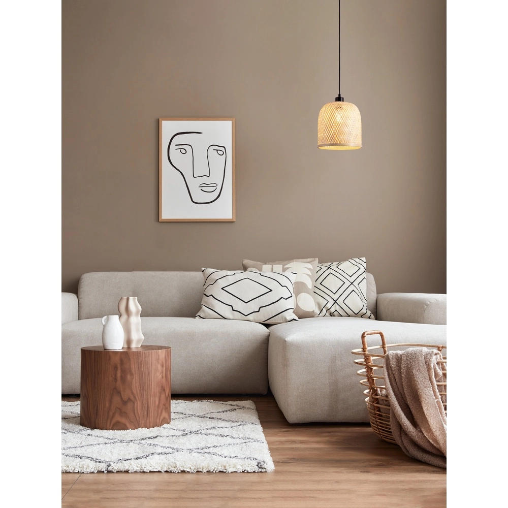 Pendant lamp Intra black with bamboo cap Lyora 5212017454829