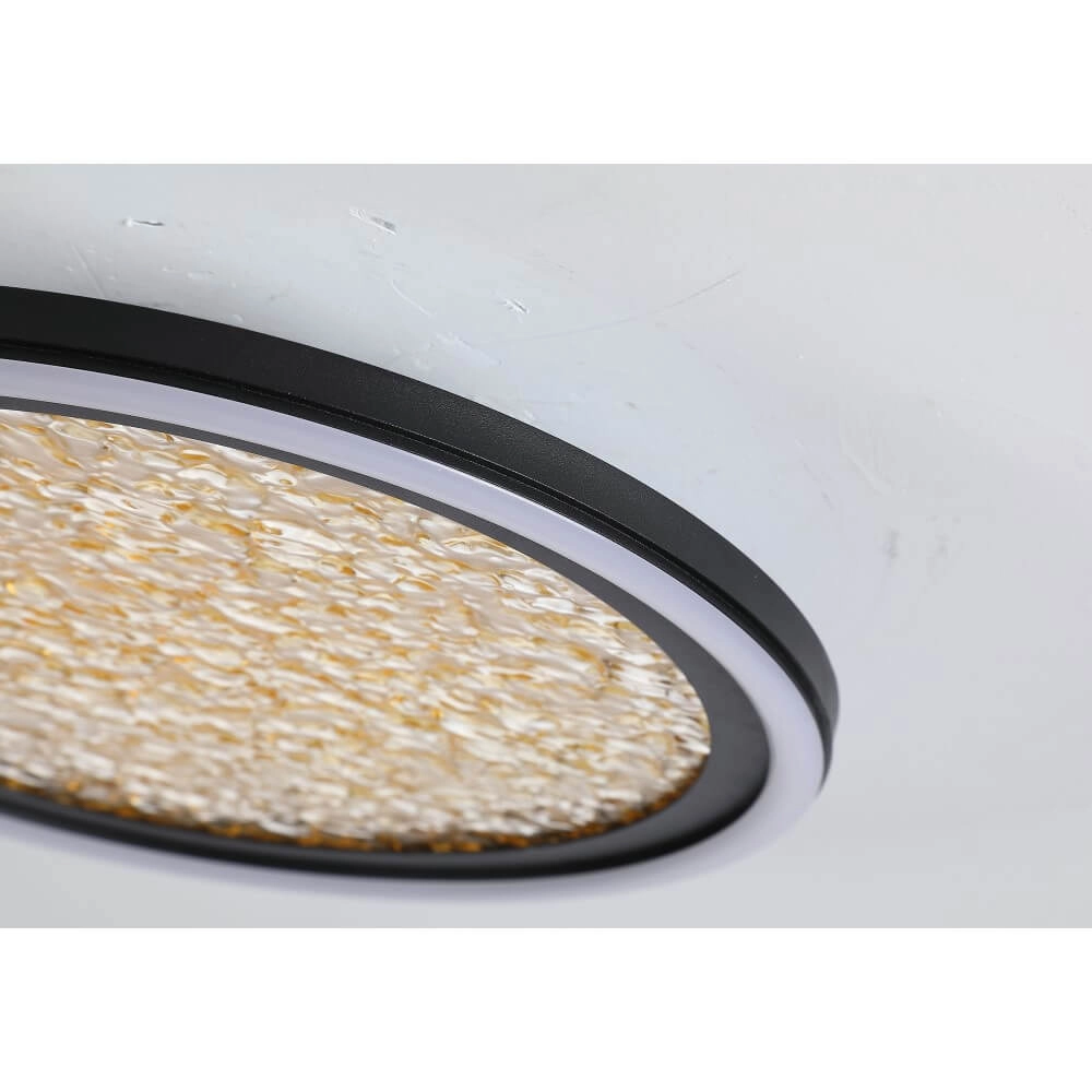 Design ceiling lamp Luna Ø 30cm black with gold Searchlight 5053423273808