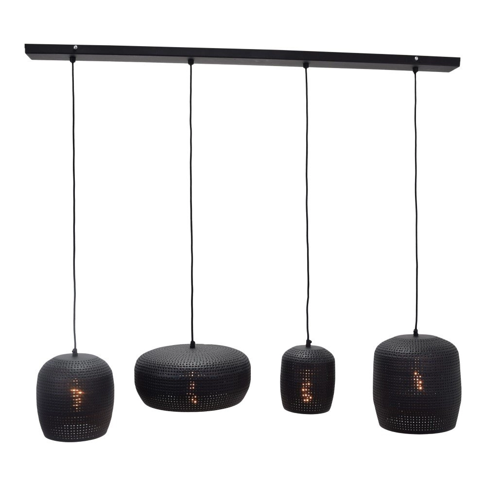 Hanging lamp Fez 4-light 120 cm black