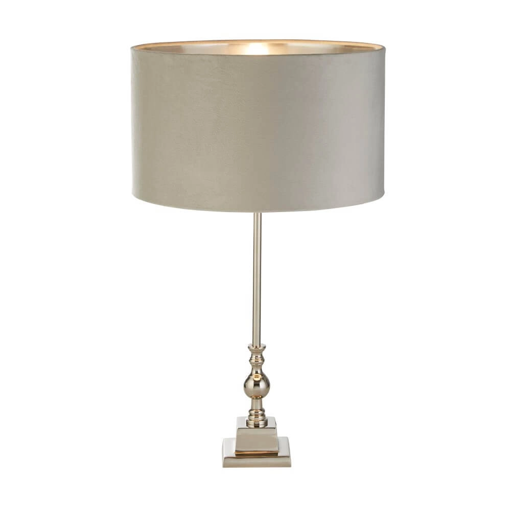 Table lamp chrome Whitby with grey hood