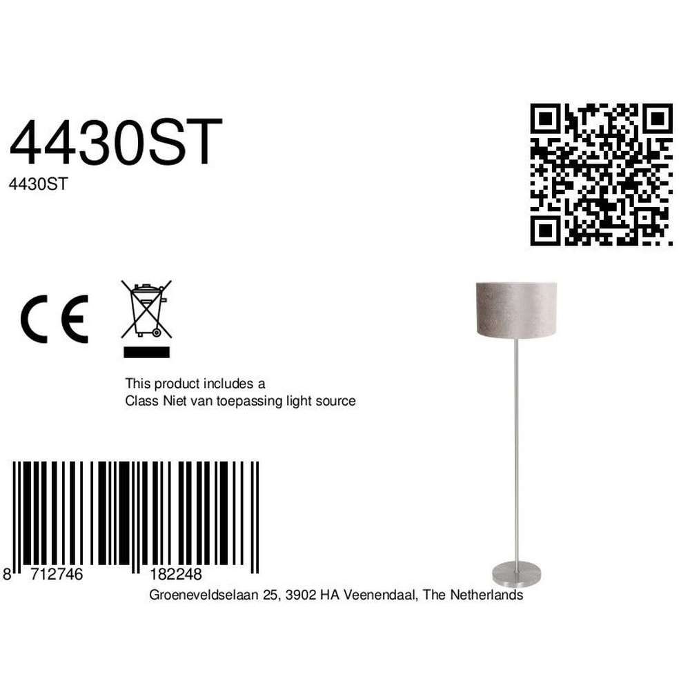 Floor lamp Noor with grey hood Steinhauer 8712746182248
