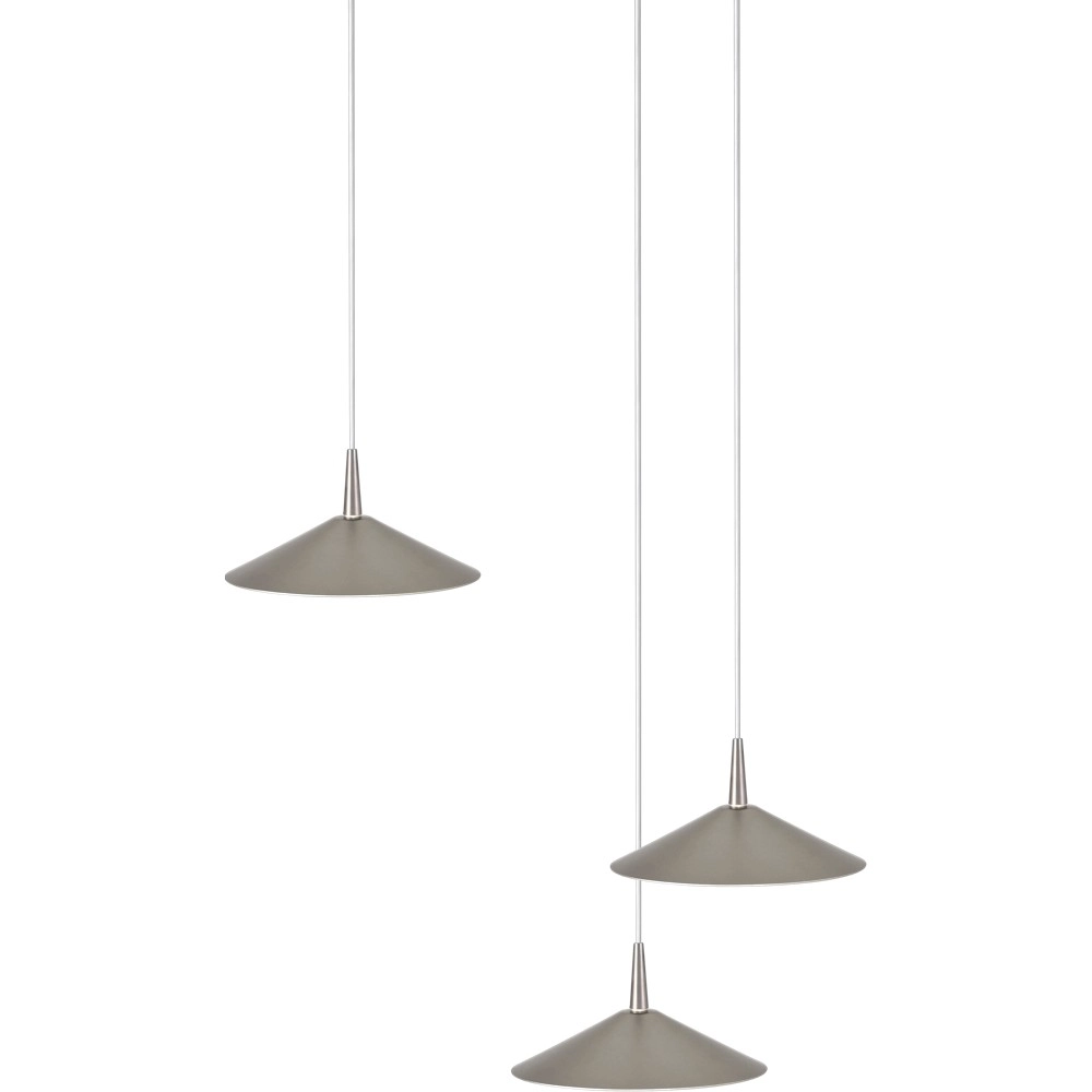 3-light pendant lamp Ceppo nickel Ø 18cm round Masterlight 8718121358666