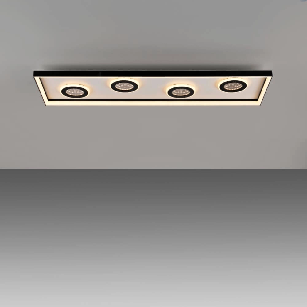 Rectangular ceiling lamp Dune black Paul Neuhaus 4012248384923