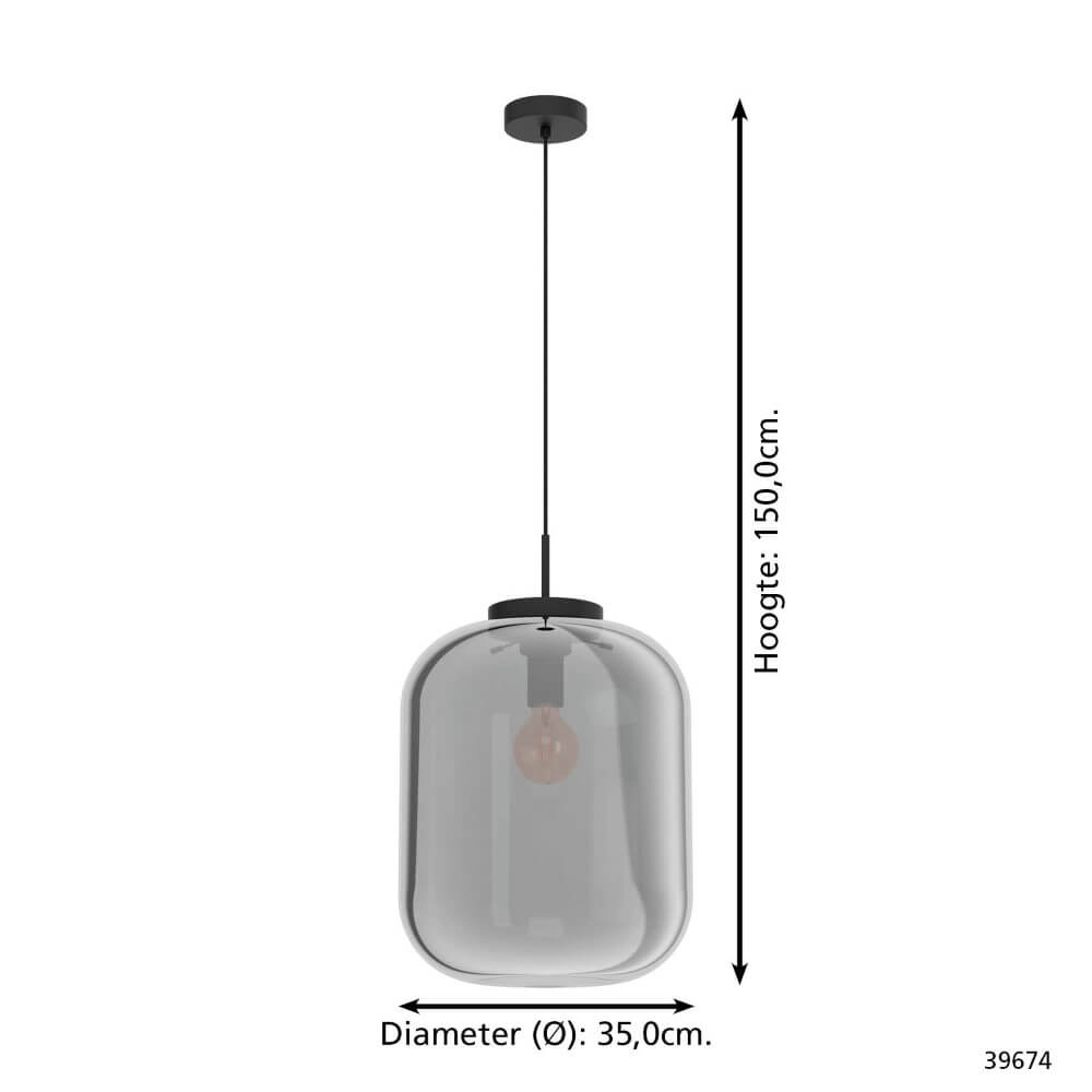 Black hanging lamp Bulciago design Ø 35cm Stars of Light 9002759396749