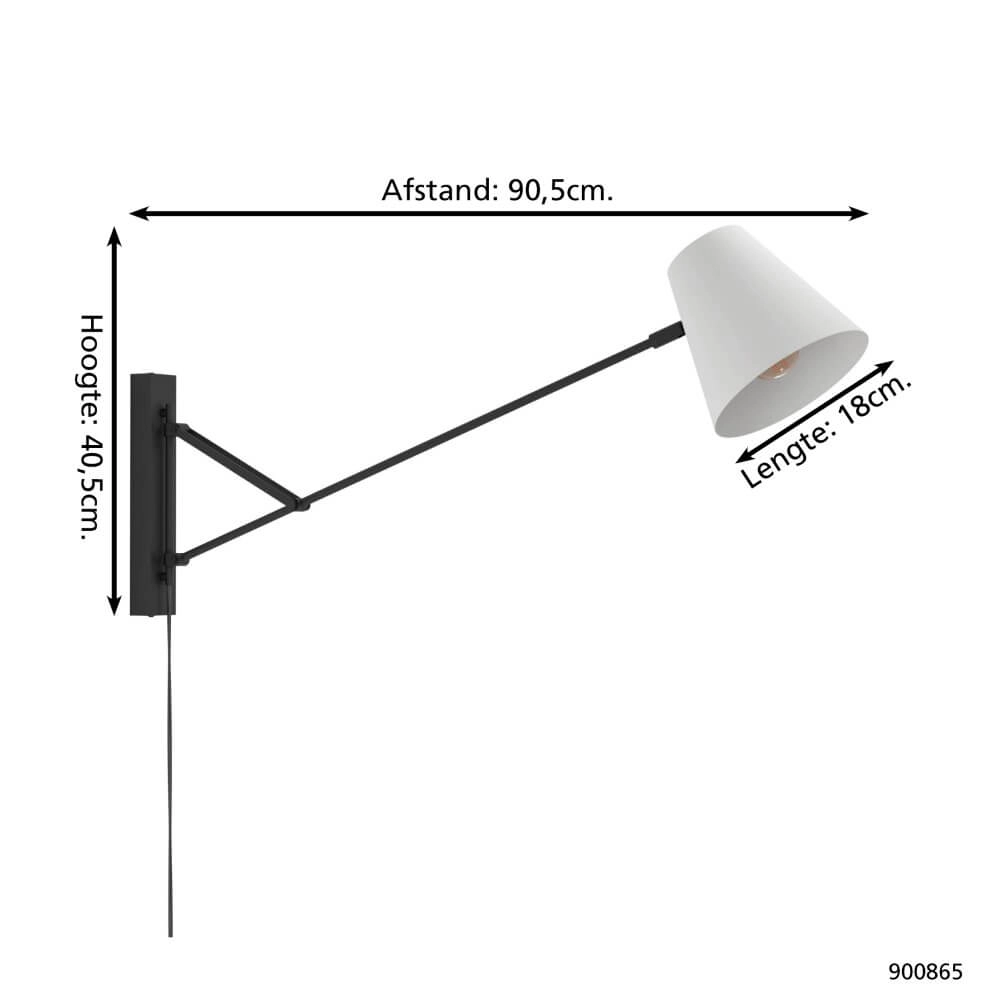 Wall reading lamp Forcadet adjustable Eglo 9008606273942