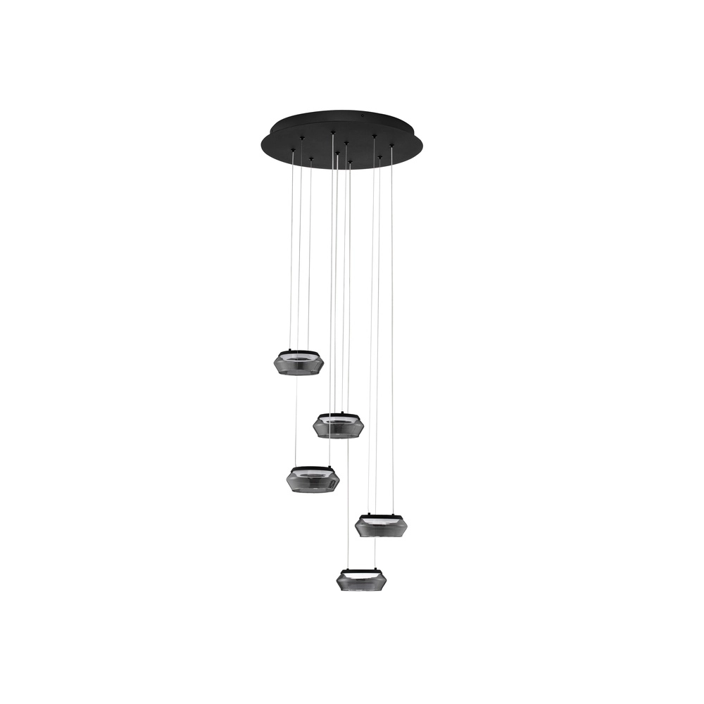 Sleek pendant lamp Jailyn round 5-lights Lyora 5212017468406