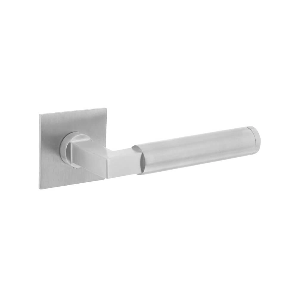 Door handle Bau-Stil Square magnet rosette stainless steel