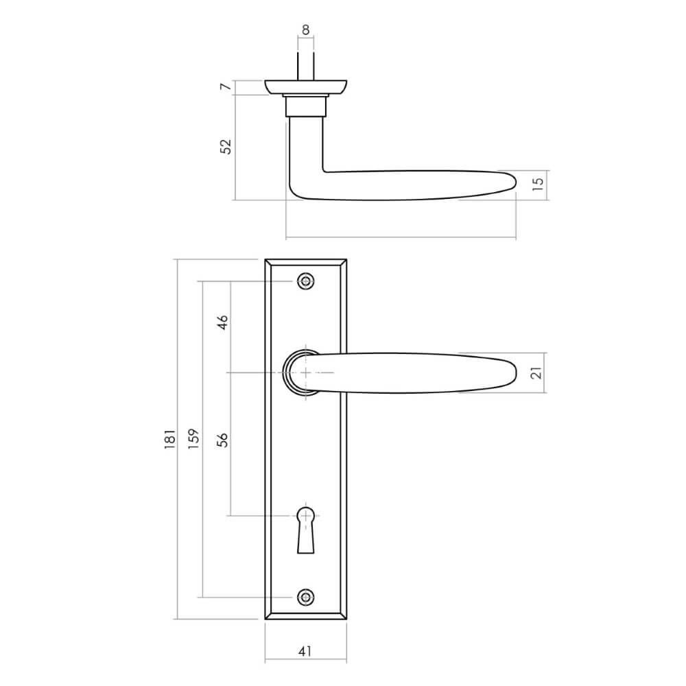 Door handle Sophie Keyhole 56mm black Intersteel 8714186486085