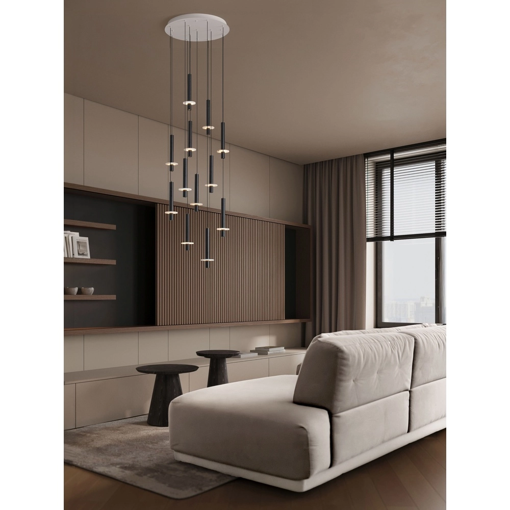 Design pendant lamp Noemi black with white Ø 62cm