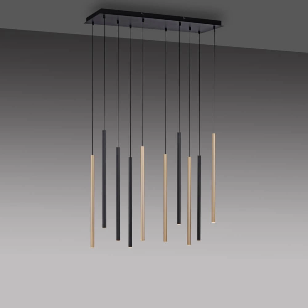 Unique pendant lamp Flute 10-light Paul Neuhaus 4012248374788