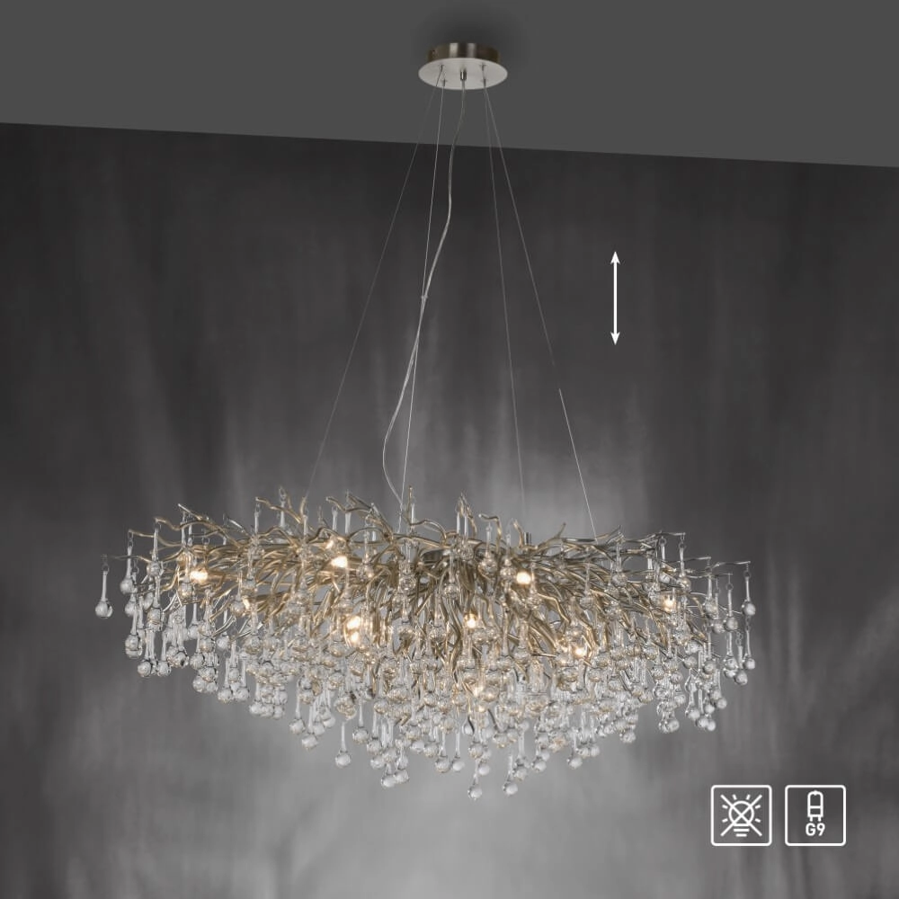 Large chandelier Icicle steel Paul Neuhaus 4012248332924