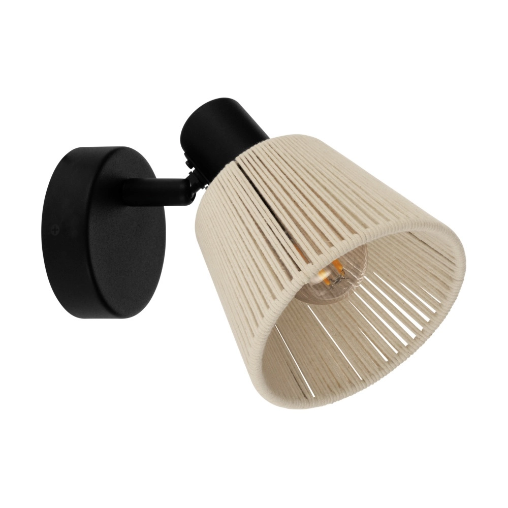 Wall light Seagard black with rattan