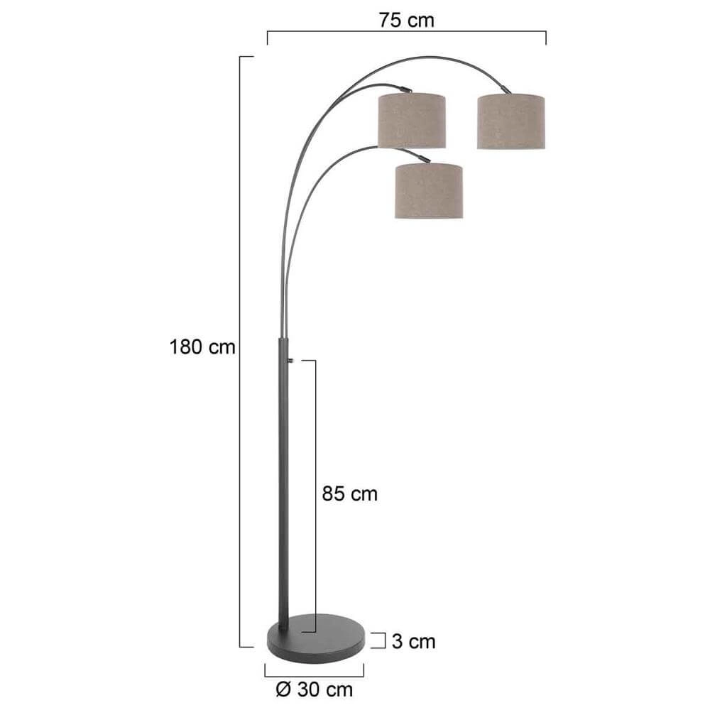 Floor lamp Sparkled Light black with gray caps Steinhauer 8712746173604