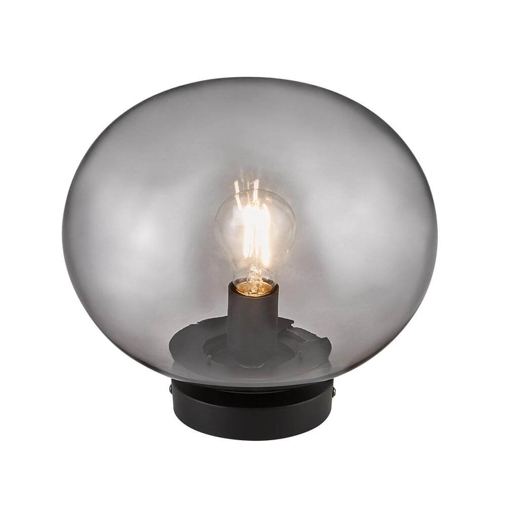 Glass ceiling lamp Alton black with smoke glass
