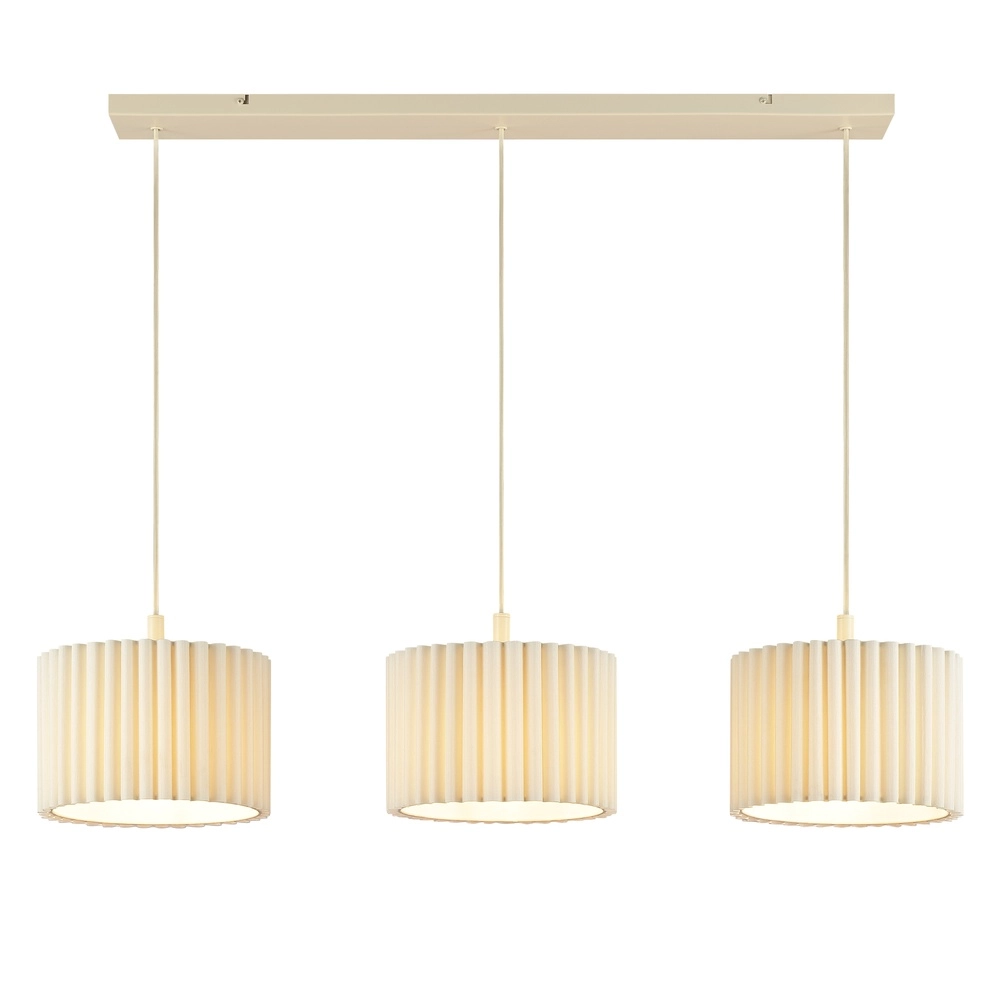 Japandi pendant lamp Velin 3-light sand brown