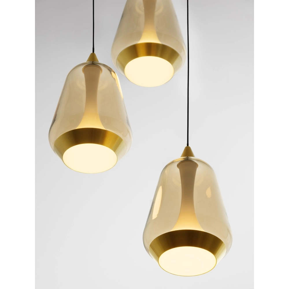 Design pendant lamp Alish 3-light amber glass Lyora 5212017477712