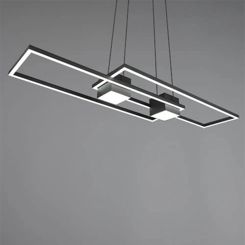 Led pendant light office Albany black Trio 4017807610345