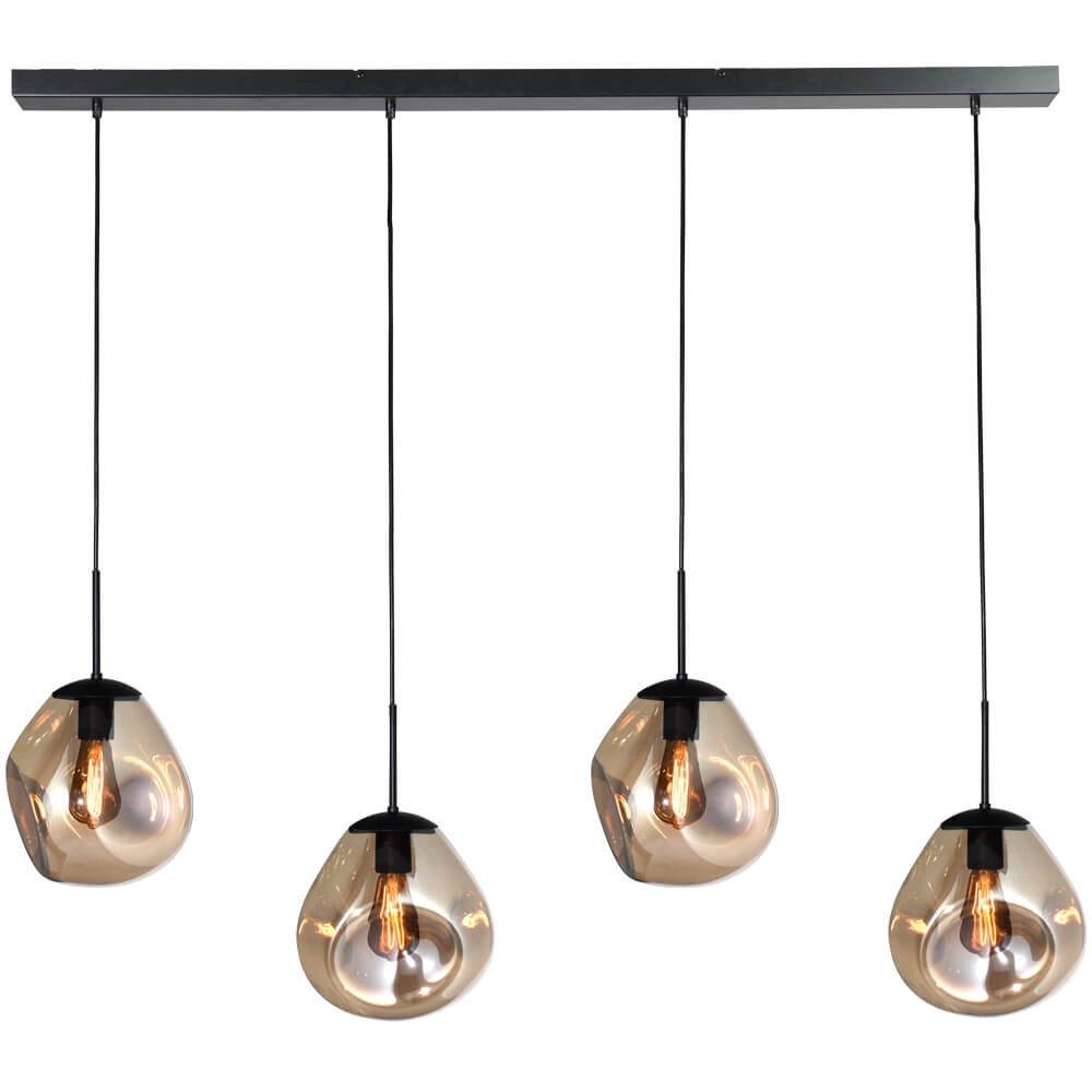 Hanging lamp Lava 4x gold glass Ø 24cm