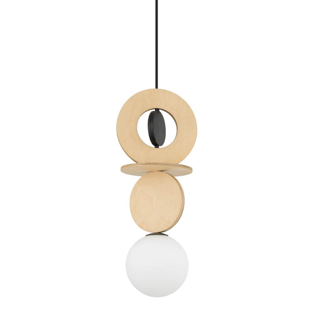 Design pendant lamp Drops Wood A 1-light wood Lyora 5903139111737