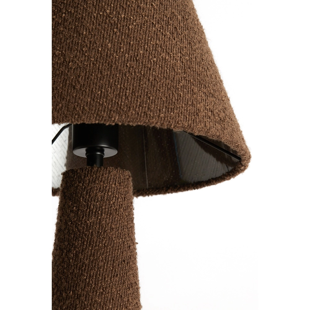 Table lamp Devia Ø 30cm - bouclé - brown Light & Living 8717807759476
