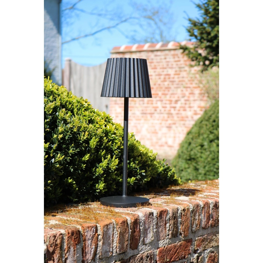 Rechargeable table lamp Justine black with charging station Lucide 5411212272171