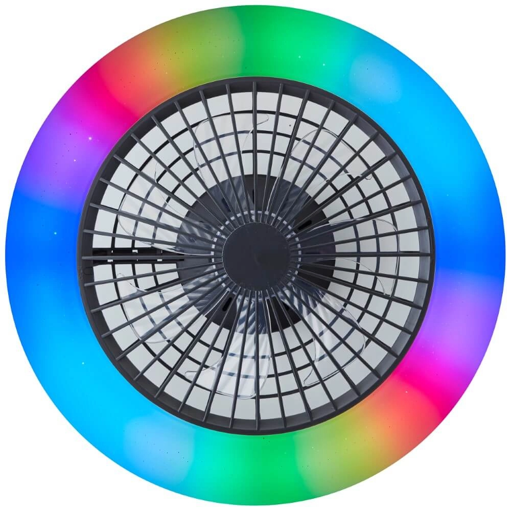 Black fan Salerno with RGB function Brilliant 4004353435881