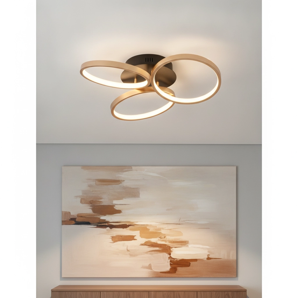 Design ceiling lamp Elize black with gold Ø 55cm