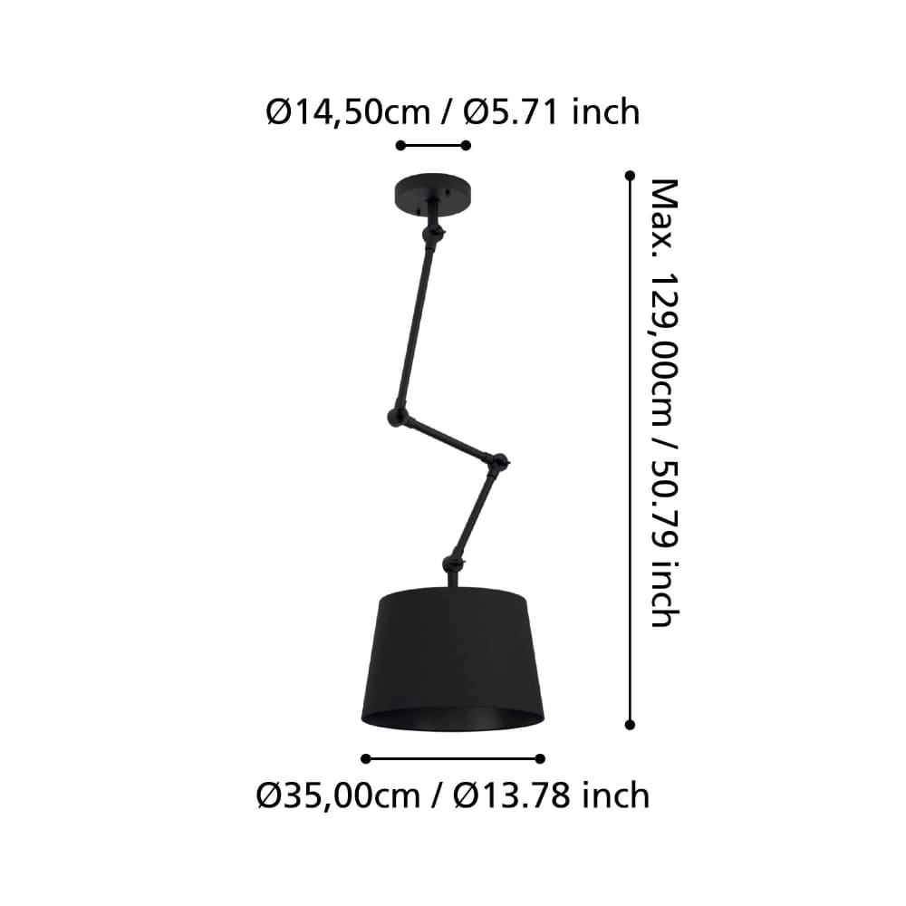 Hanging lamp adjustable Pistunio black Stars of Light 9008606238033
