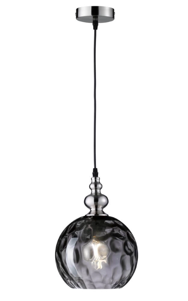 Glass hanging lamp Uller with smoke glass