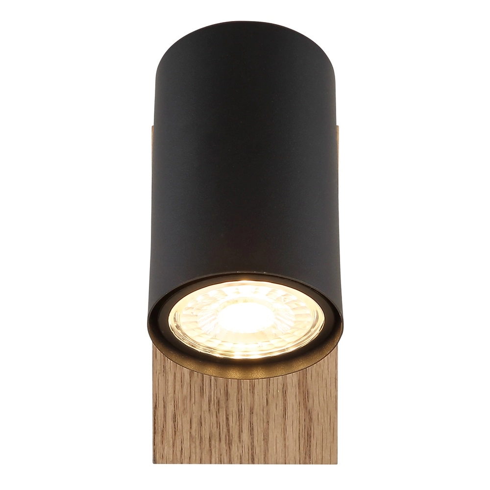 Wall lamp Linca black with wood Globo 9007371449941