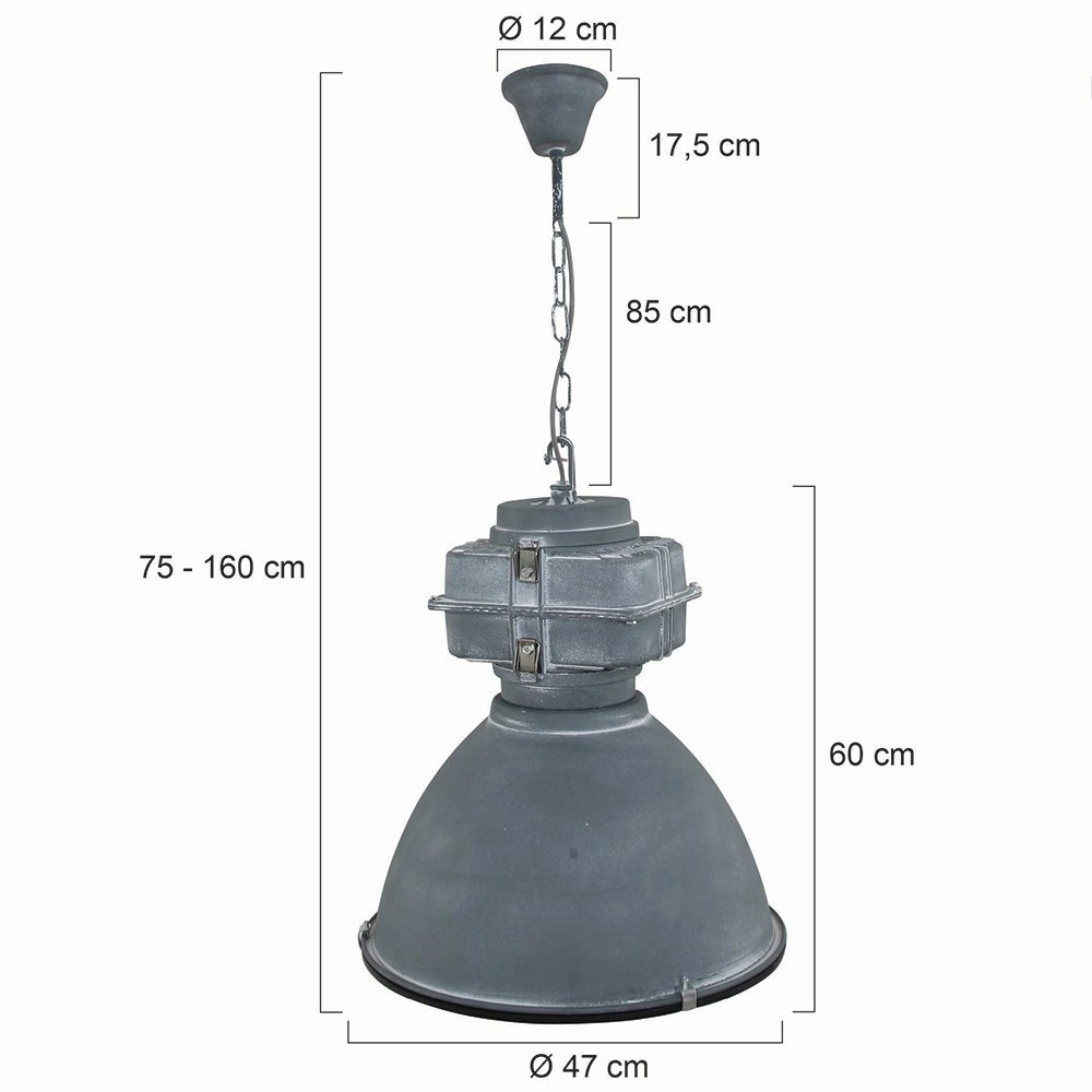 Country Pendant Lamp Fender 47cm vintage grey Steinhauer 8712746106015