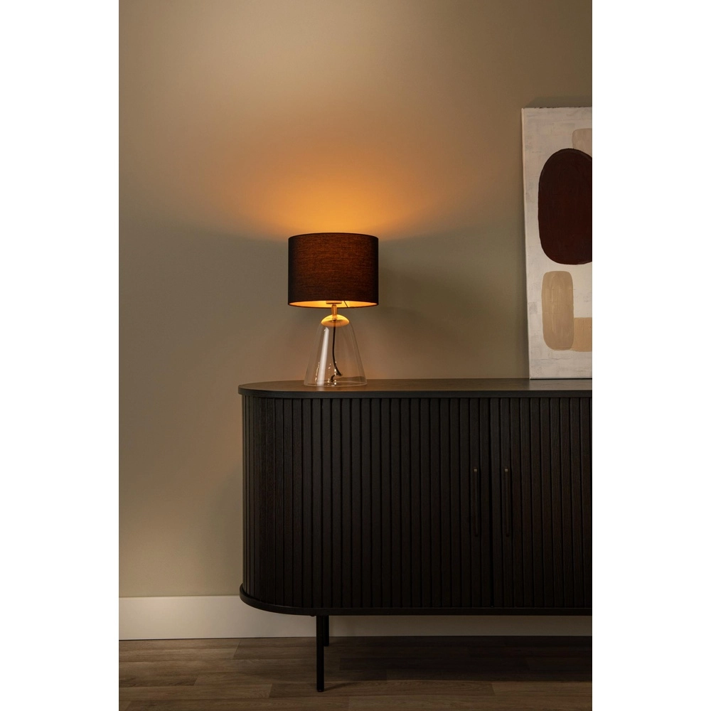 Table lamp Campana glass with black shade 40cm Lucide 5411212345806