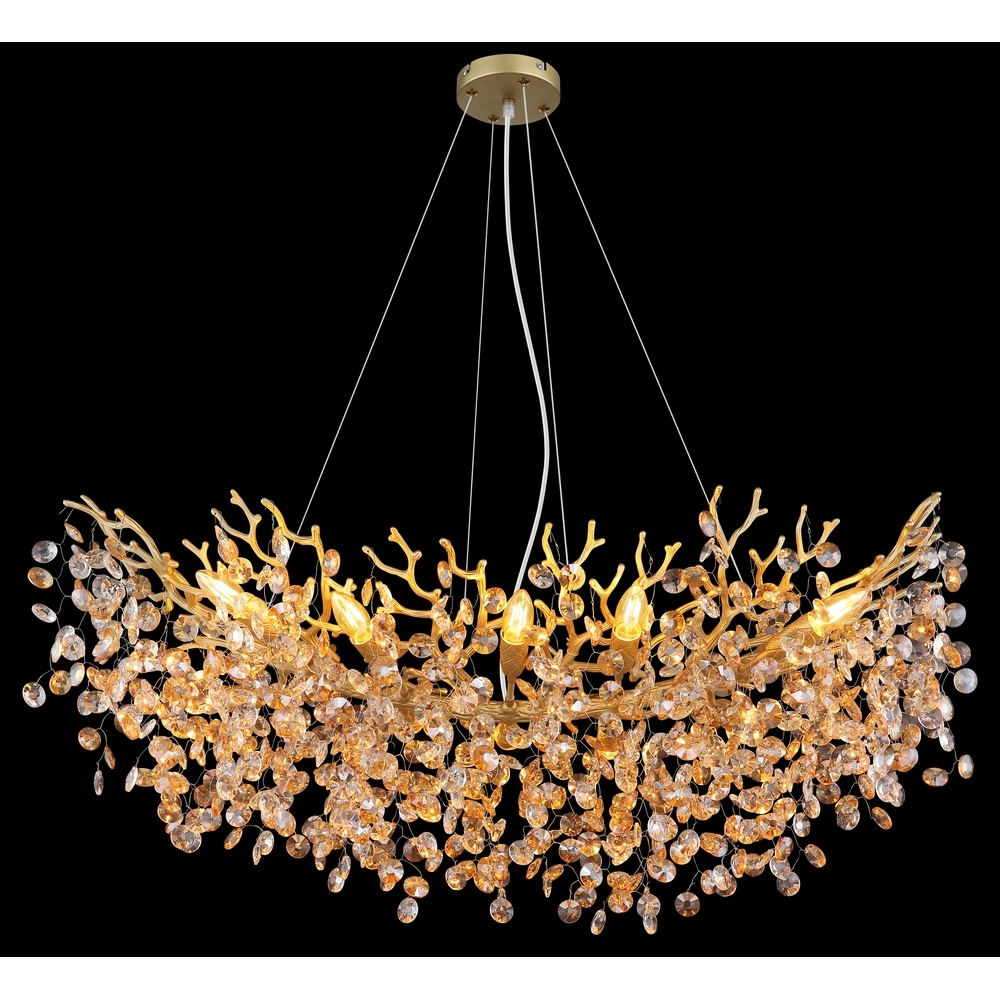 Pendant lamp Queena gold 100cm Globo 9007371528691